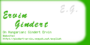 ervin gindert business card